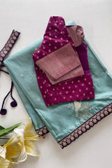 Goog Looking Fancy Saree With Designer Blouse