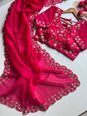 Goog Looking Fancy Saree With Designer Blouse