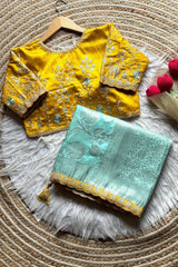 Goog Looking Fancy Saree With Designer Blouse