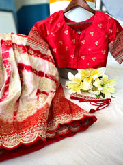Goog Looking Fancy Saree With Designer Blouse
