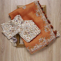Goog Looking Fancy Saree With Designer Blouse