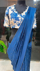 Goog Looking Fancy Saree With Designer Blouse