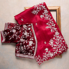Goog Looking Fancy Saree With Designer Blouse