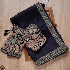 Goog Looking Fancy Saree With Designer Blouse