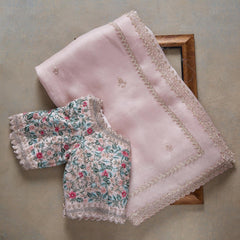 Baby Pink Colour Looking Fancy Saree With Designer Blouse