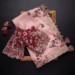 Goog Looking Fancy Saree With Designer Fancy Readymade Blouse.
