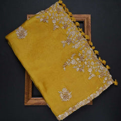 Goog Looking Fancy Saree With Designer Blouse