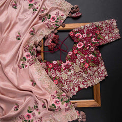 Goog Looking Fancy Saree With Designer Fancy Readymade Blouse.