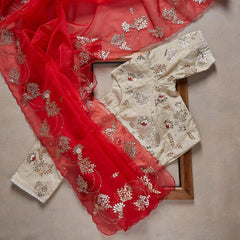 Goog Looking Fancy Saree With Designer Fancy Readymade Blouse.