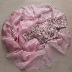 Baby Pink Colour Thread Work And Sequence Lace Border Designer Saree With Designer Fancy Readymade Blouse.