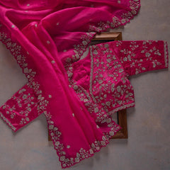 Pink Colour Rangoli Silk Sequence Embroidery Work Wedding deasin Saree  With Designer Fancy Readymade Blouse.